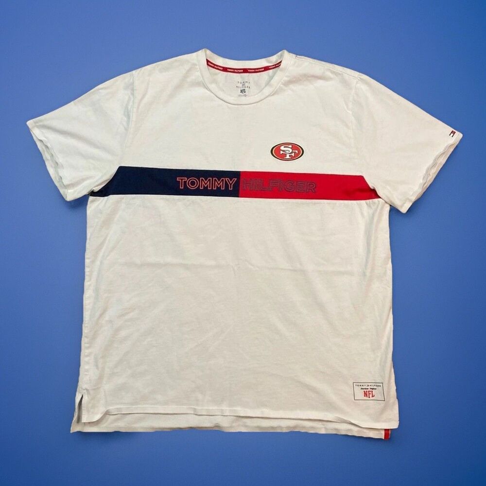 Men's NFL Sports Fan Tommy Hilfiger White SF San Francisco 49ers Core T-Shirt XL